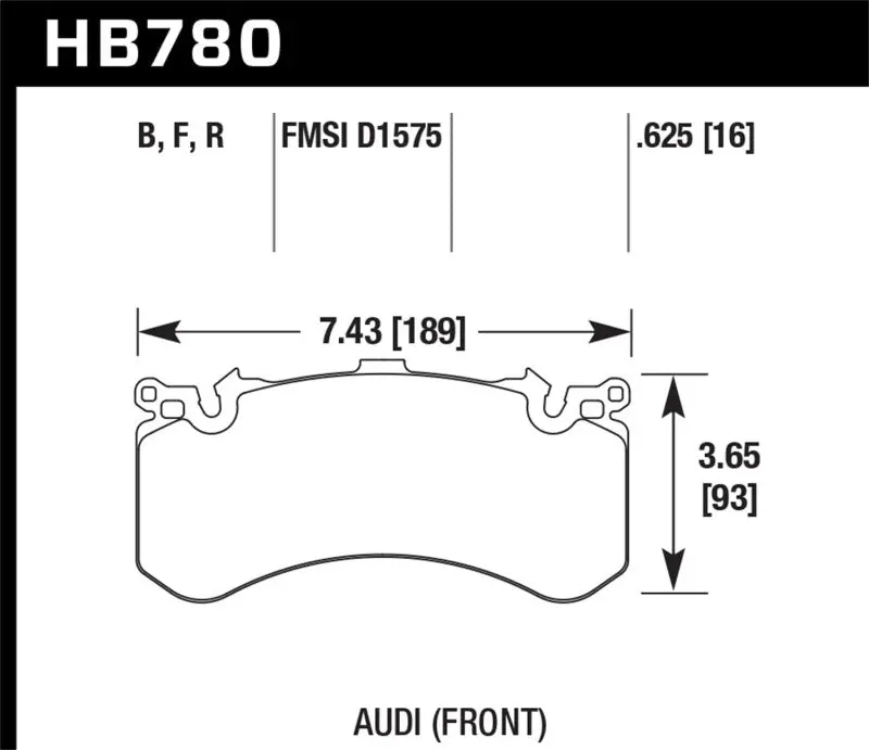 Hawk 2016 Audi A8 Front High Performance 5.0 Brake Pads 1