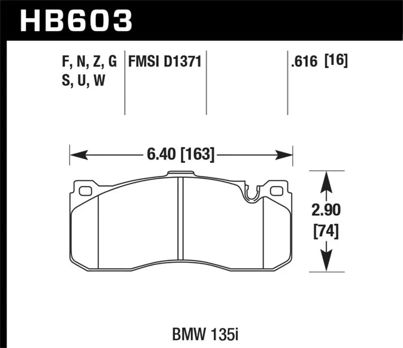 Hawk Bmw 135I Ht-10 Race Front Brake Pads 1