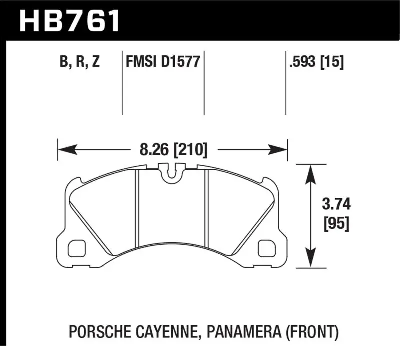 Hawk 10-13 Porsche Panamera / 12-15 Cayenne Performance Ceramic Luxury & Touring Front Brake Pad 1