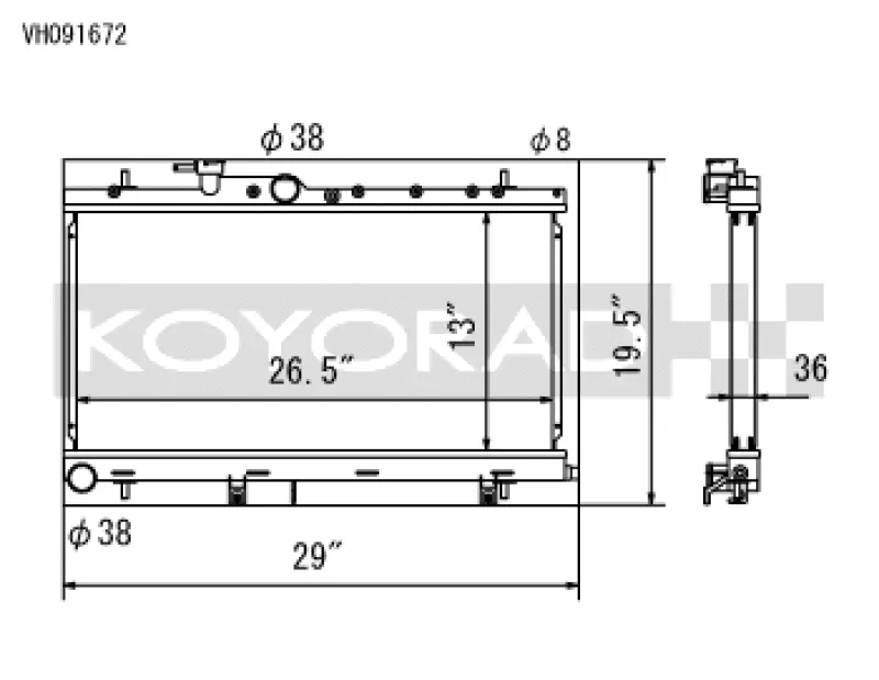 Koyo 03-07 Subaru Impreza Wrx/Sti (Mt / W/ Filler Neck) Radiator 1