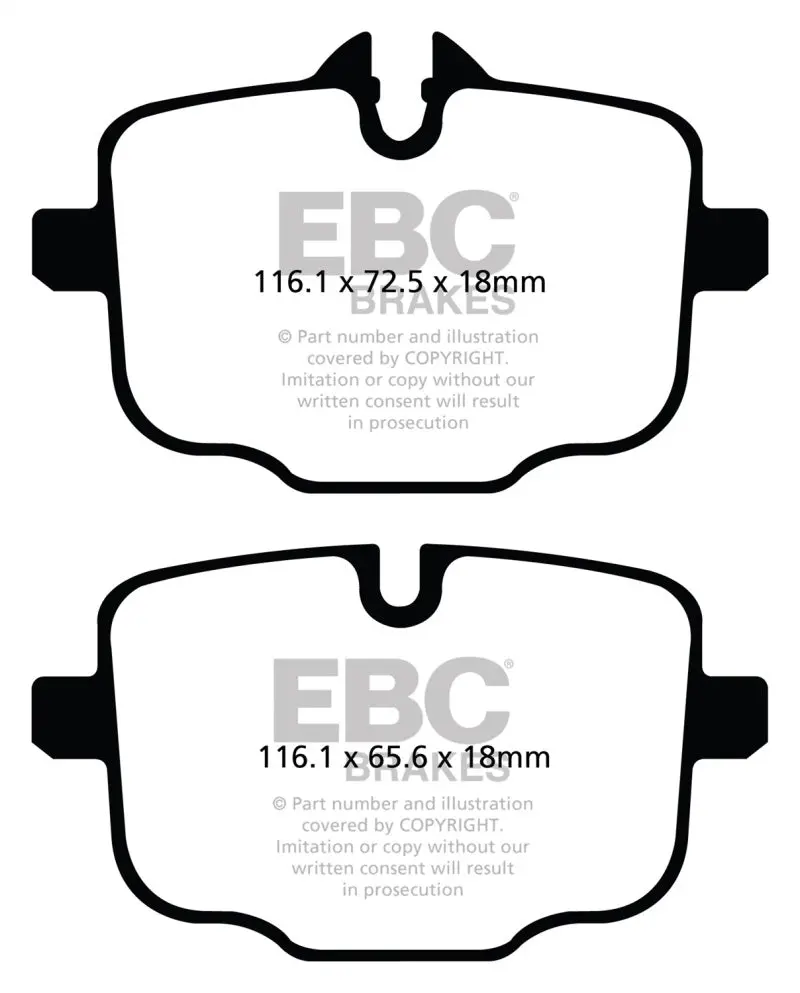 Ebc 2021+ Bmw M3/M4 3.0Tt (G80/G82/G83 W/Cast Iron Rotors) Redstuff Rear Brake Pads 2