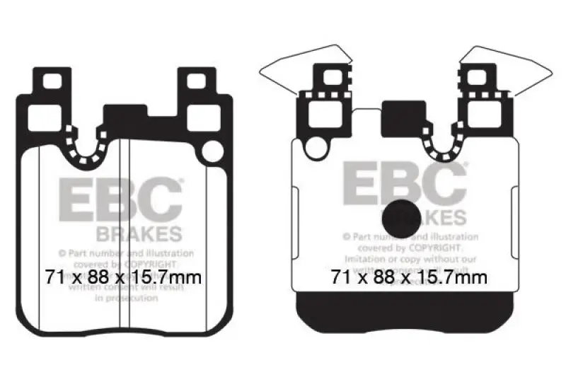 Ebc 14+ Bmw M3 3.0 Twin Turbo (F80) Redstuff Rear Brake Pads 1
