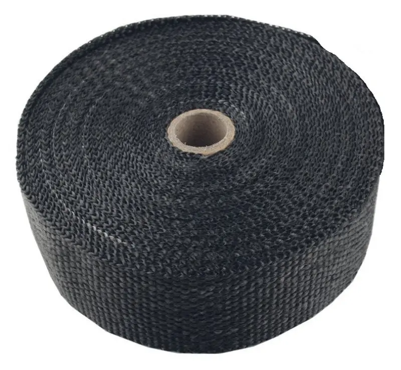Torque Solution Fiberglass Exhaust Wrap Universal 1Inx50ft - Black 1