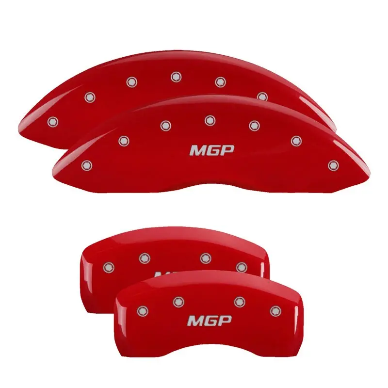 Mgp 4 Caliper Covers Engraved Front & Rear Mgp Red Finish Silver Characters 2019 Ford Edge 1