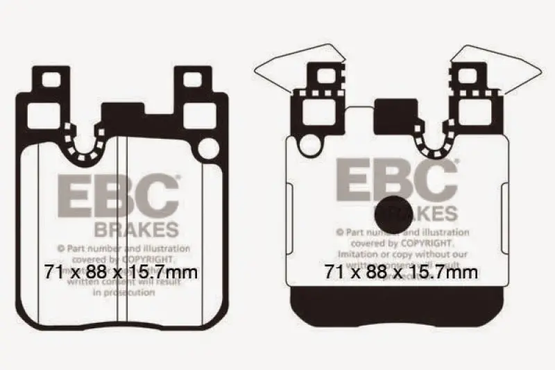 Ebc 14+ Bmw M3 3.0 Twin Turbo (F80) Redstuff Rear Brake Pads 2