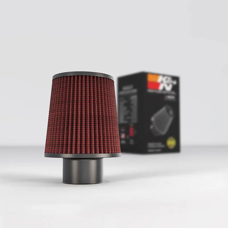 K&N Filter Universal Rubber Filter 2 3/4 Inch Flange 6 Inch Base 5 Inch Top 6 1/2 Inch Height 2