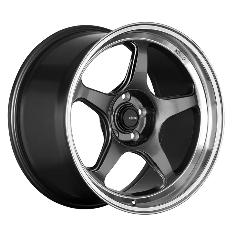 Konig Hyperspec 18X9.5A 5X120 Et40 Anthracite Metallic Wheel W/ Mirror Machined Lip (Knurled Bead) 1