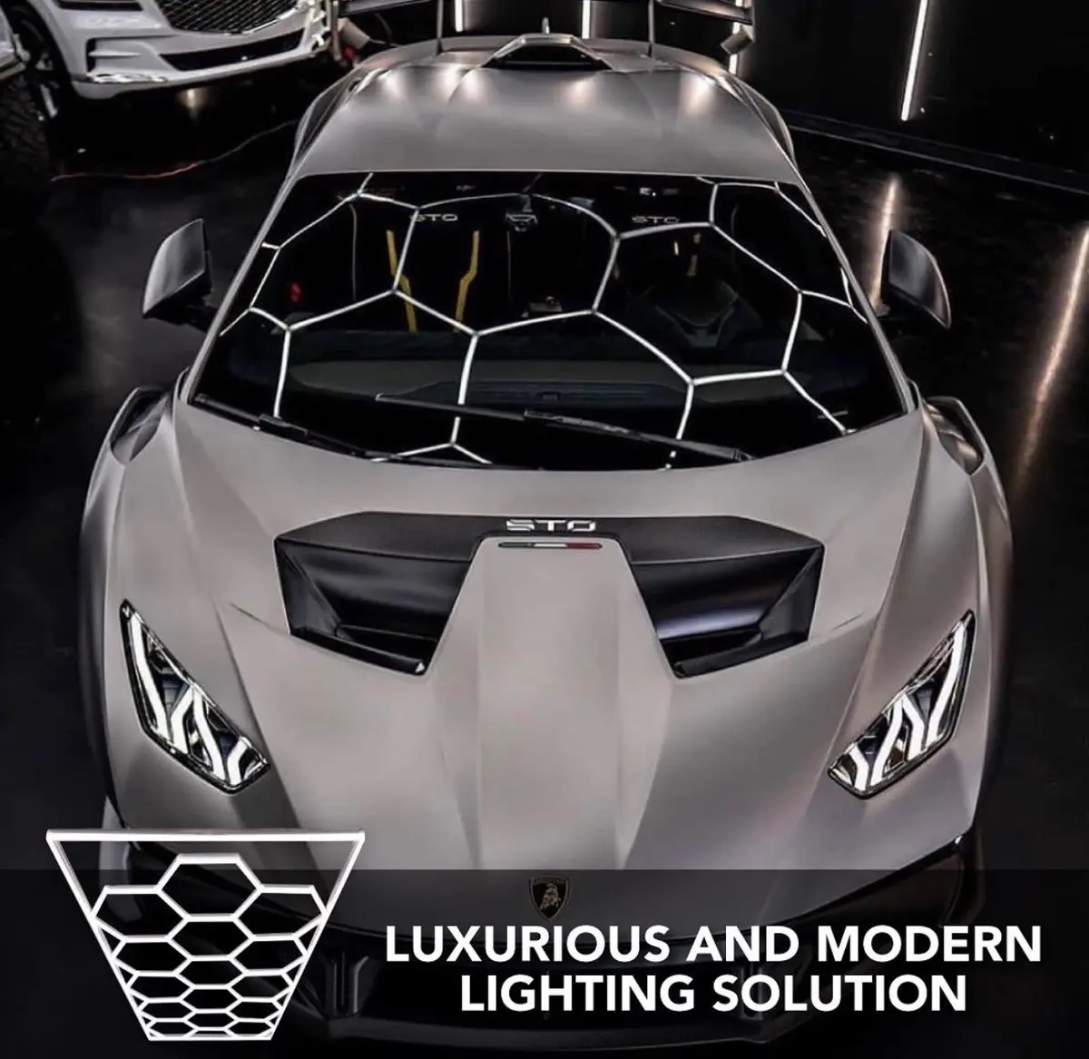 Autostyling Klerksdorp Hexagonal Grid Light Aluminium Ceiling Light Led Ceiling Lamp With Bulb (White) 2.4M X4.8M Wholesale Price Direct To Public ! 1