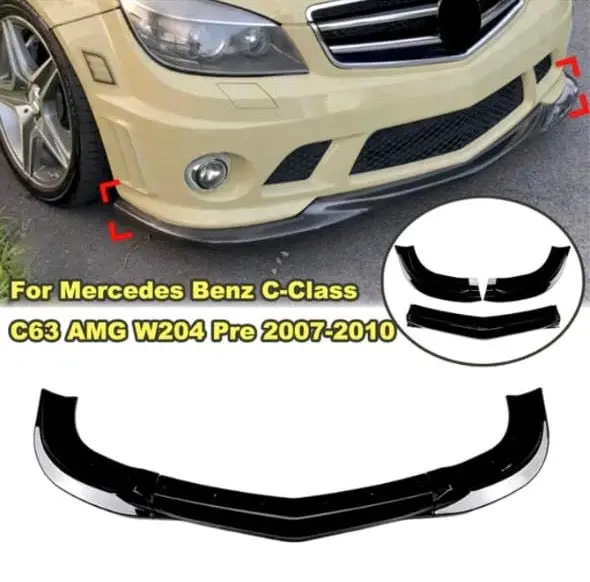 W204 C63 2007-2010 Preface Lift3pce  Front Spoiler 1