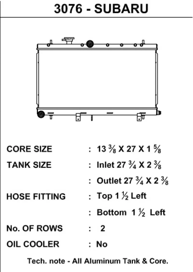 Csf 02-07 Subaru Impreza Radiator 1