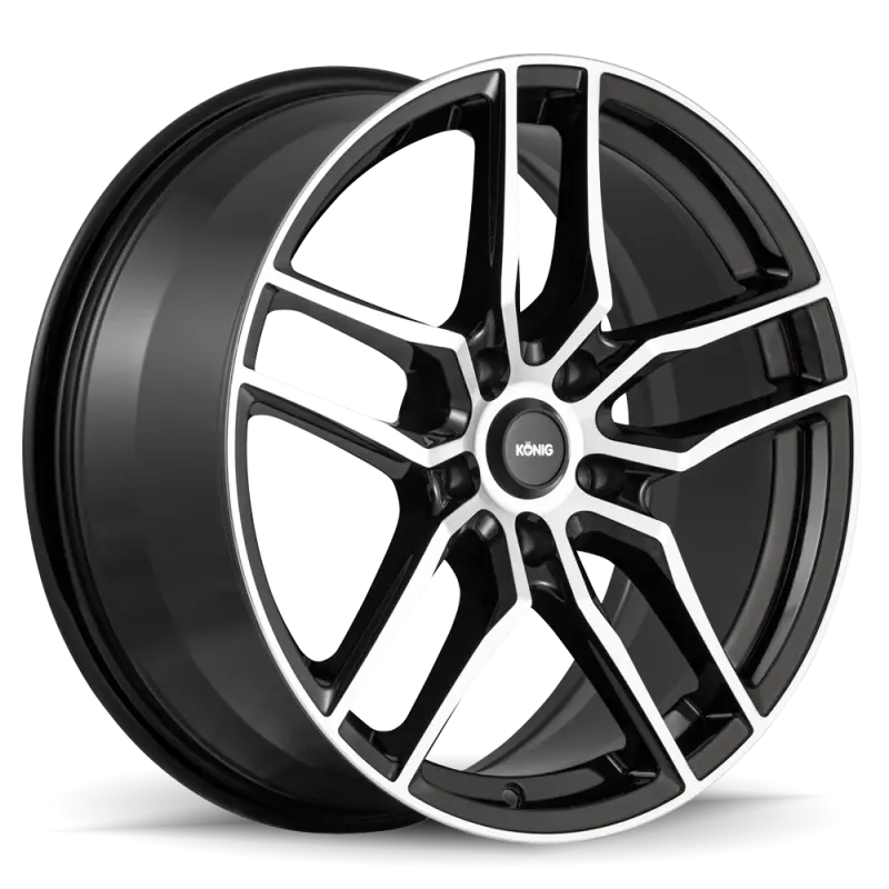 Konig Intention 16X7.5 5X108 Et45 Gloss Black / Machine Face 1