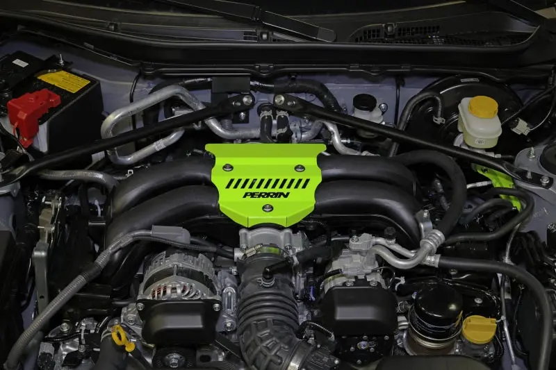 Perrin 2022+ Subaru Brz / Toyota Gr86 Engine Cover - Neon Yellow Wrinkle 1