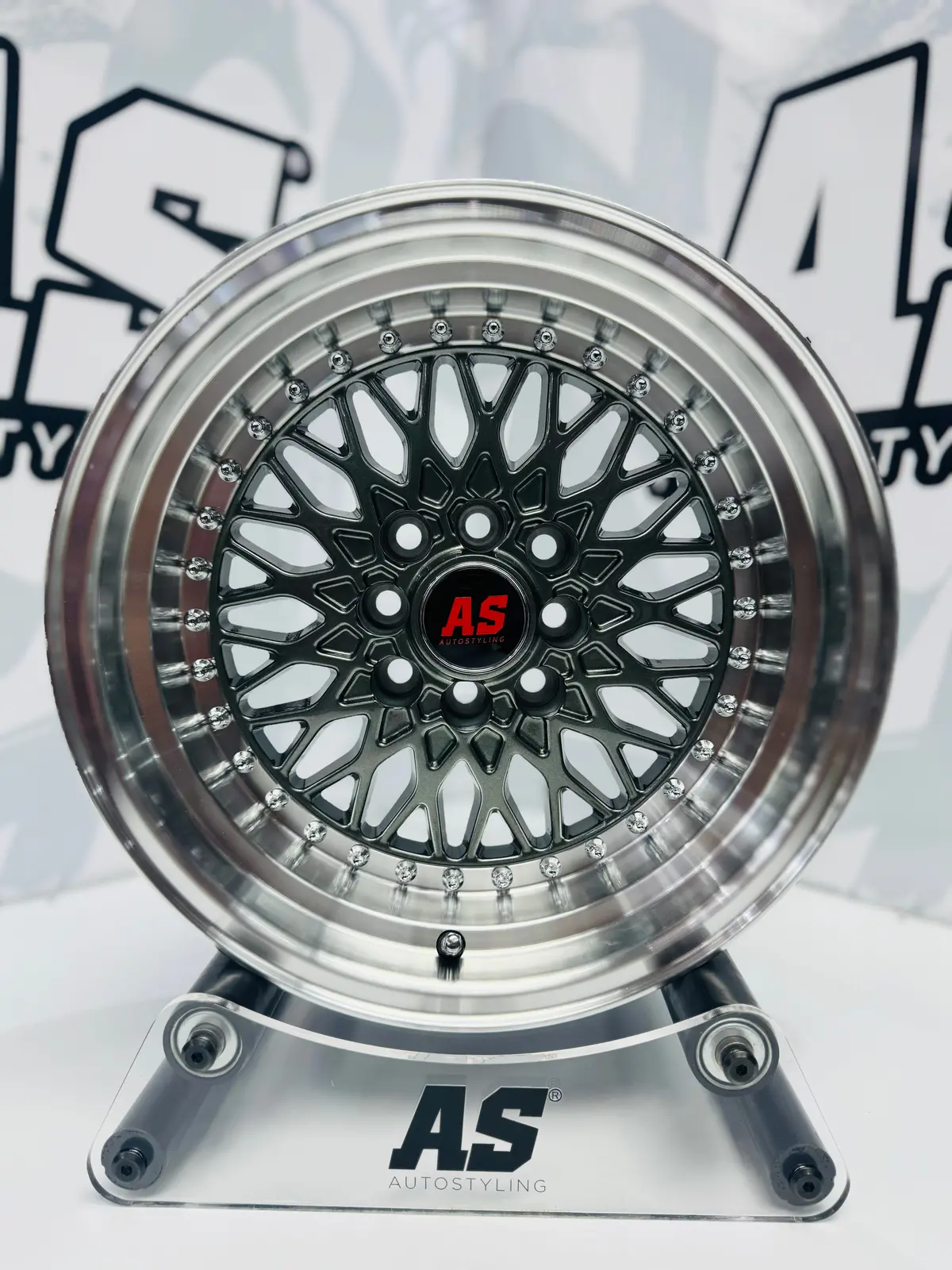 15” As-7570  Mesh  Grey 4/100 4/114 Wheels 1