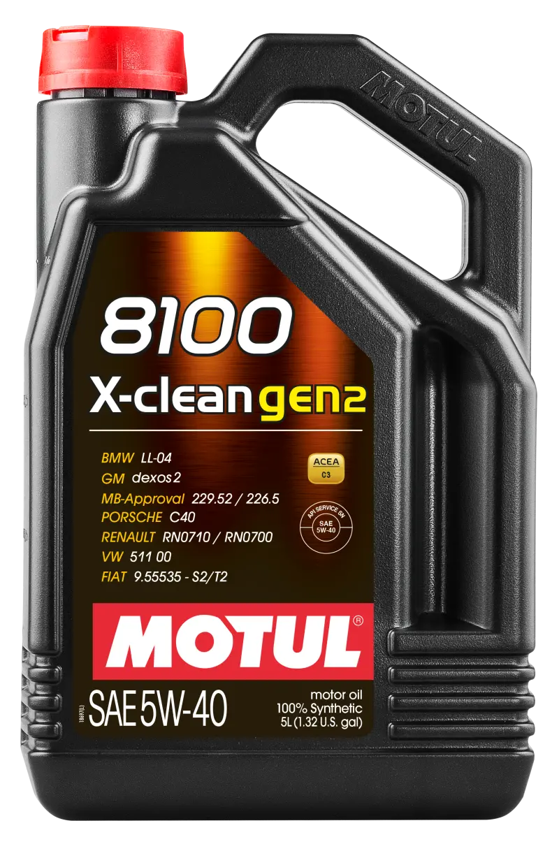 Motul 5L Synthetic Engine Oil 8100 X-Clean Gen 2 5W40 1