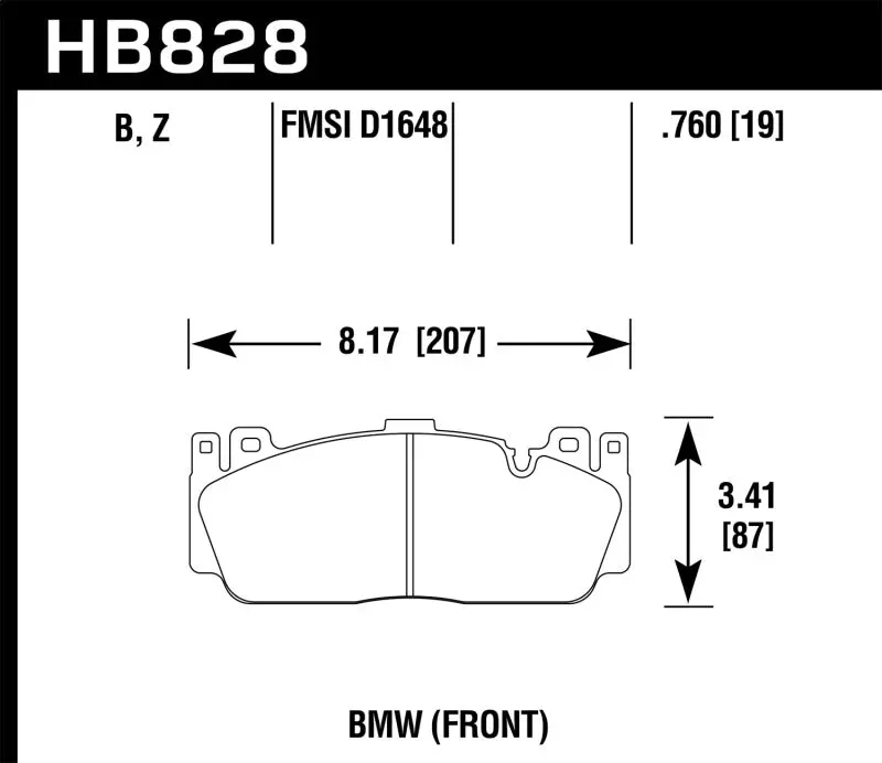 Hawk 12-17 Bmw M6 / 14-17 Bmw M6 Gran Coupe / 13-16 Bmw M5 Hps 5.0 Front Brake Pads 1