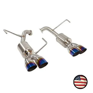 Axleback Exhaust - 2015-2021 Wrx / 2015-2018 Sti - Muffler Delete - 3.5" Single Wall Neochrome Tips 1