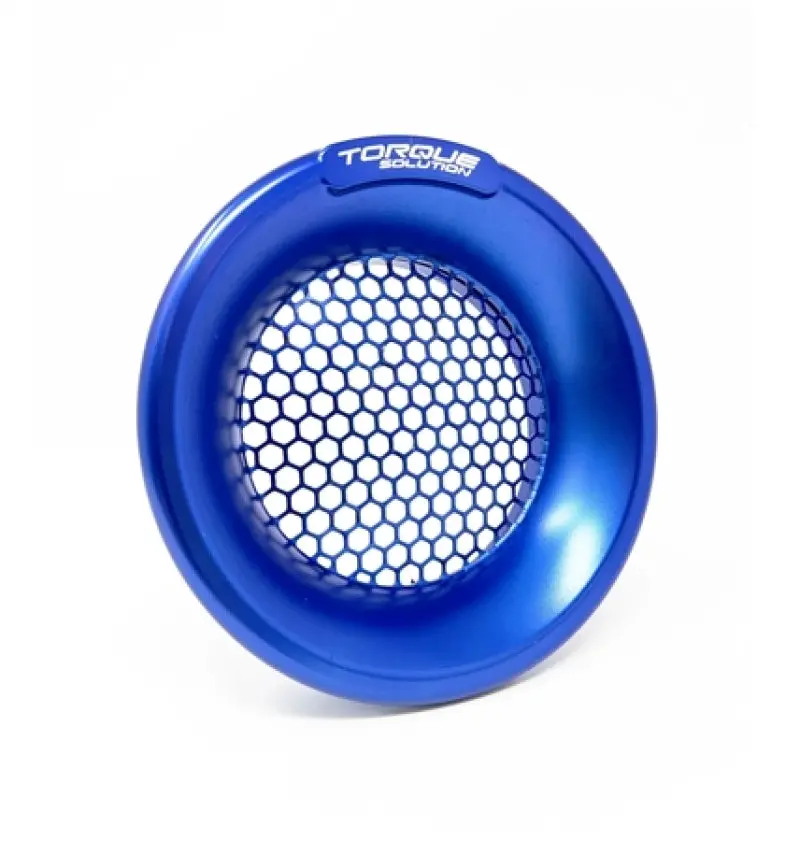Torque Solution Billet Turbo Velocity Stack Shield For 4In Inlet - Blue 1