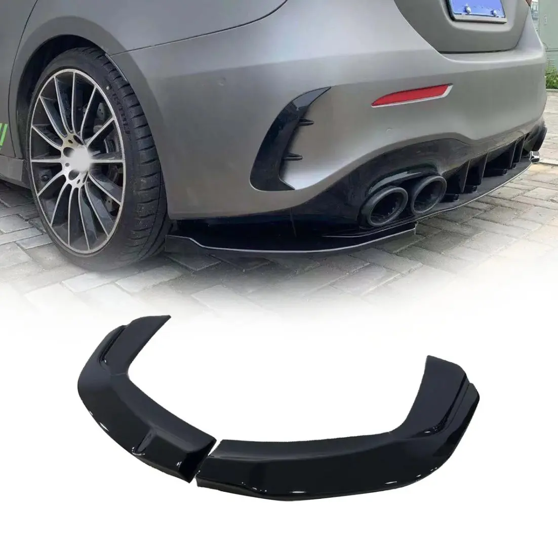 For Benz A-Class W177 A35 Amg Sedan  2019-22 Rear Bumper Splitters Winglet Apron 1