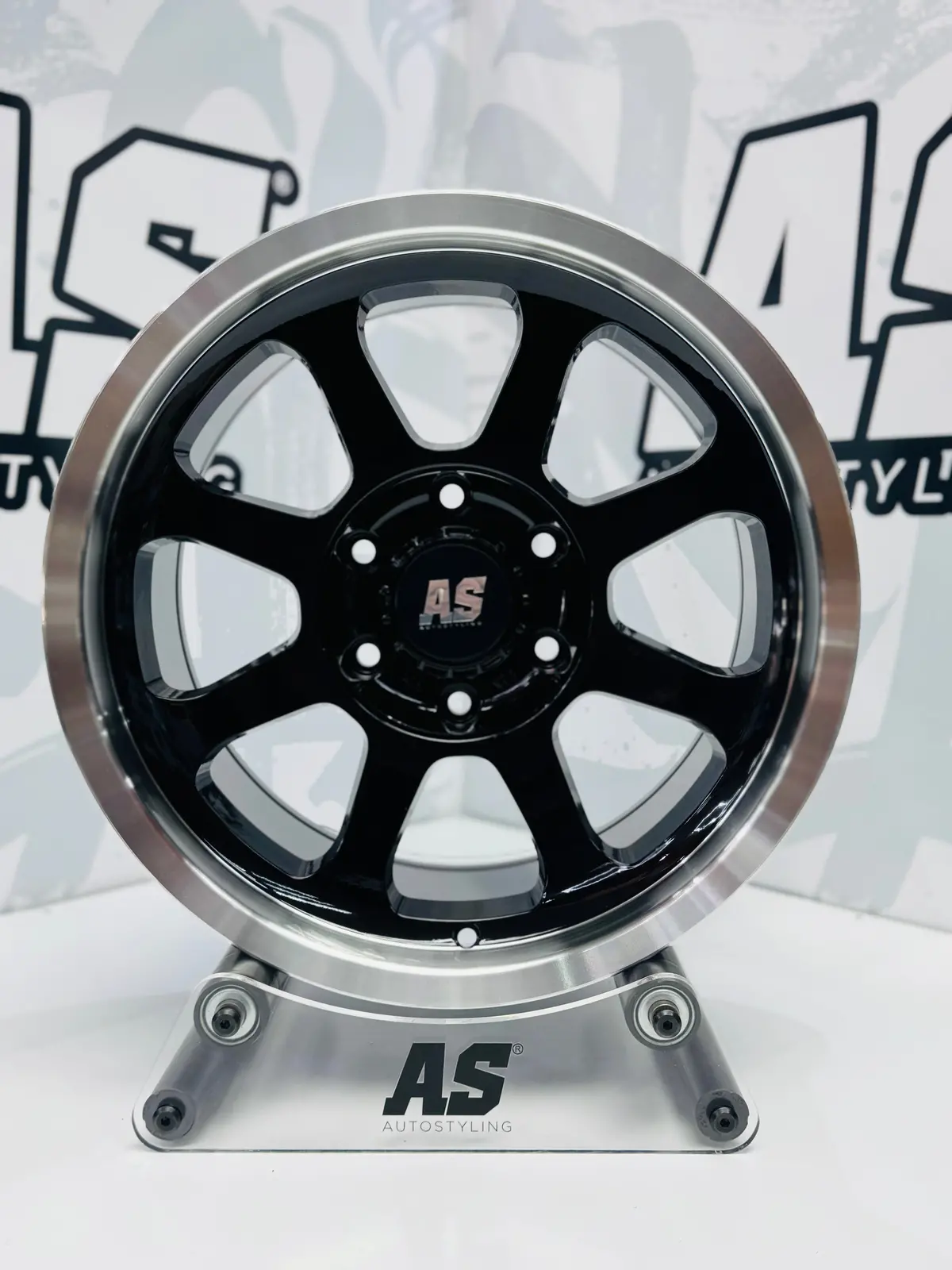 17” As-Xpf020 4X4 Rims  6/139 Pcd  Black With Machine Lip 1