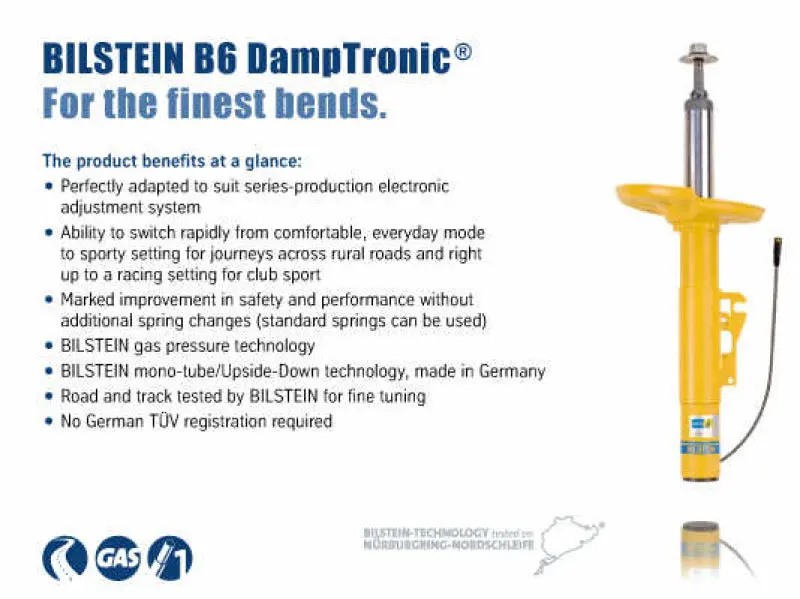 Bilstein B6 (Damptronic) 2015 Bmw M3/M4 Front Right Monotube Strut Assembly 1