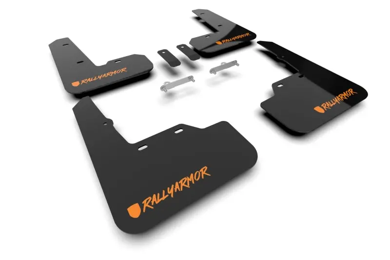 Rally Armor 2022+ Subaru Wrx Black Ur Mud Flap Altered Font Orange Logo 1