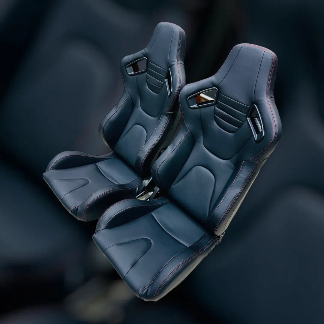 Wingback Seats Blk/Red Stich 1