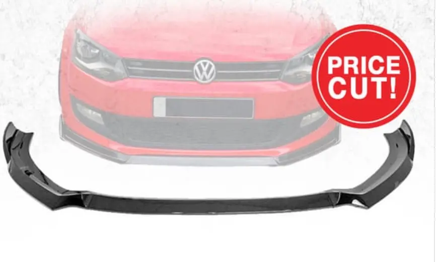 New Improved Vw Polo 6/ Polo 7 Tsi Vivo 3Pce New Plastic Gloss Black Front Spoiler 1