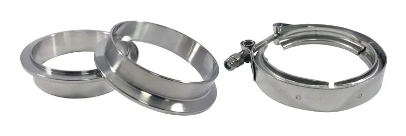 Torque Solution Stainless Steel V-Band Clamp & Flange Kit - 5In (127Mm) 1