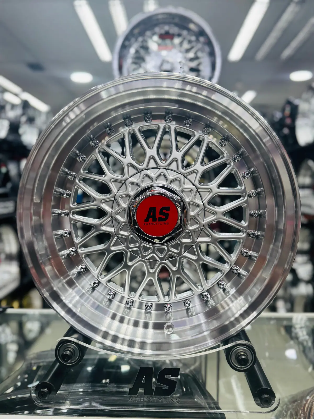 15 ” As Mesh Bb5  4/100 & 5/100 Multi Pcd Silver 1