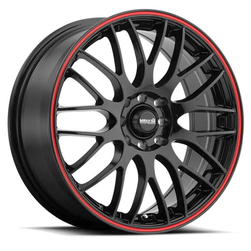 Maxxim Maze 15X6.5 8X100/114.3 Et38 Black/Red Stripe 1