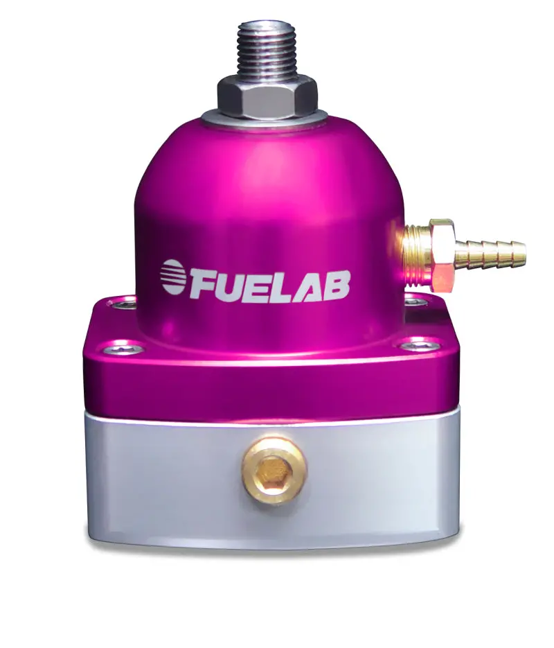 Fuelab 525 Adjustable Inline Fuel Pressure Regulator – 10–25 Psi, -6An Inlet & Return, Purple Finish 1