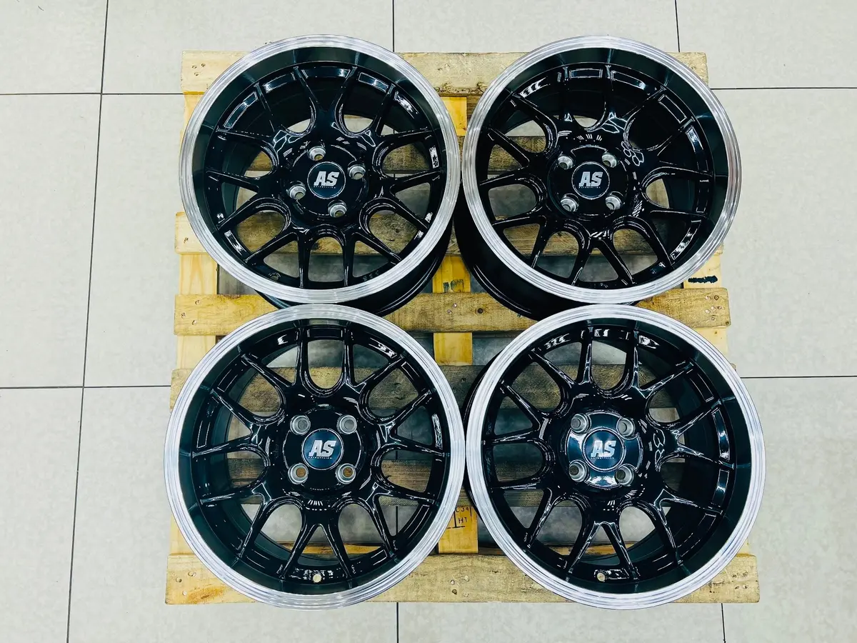 15” As-Trw 1007 4/100 Gloss Black  Wheels 1