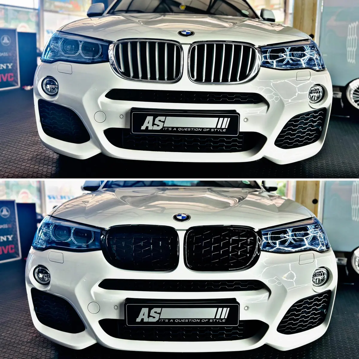 Bmw F25 F26 X3 X4 2013-2017 Diamond Grill Gloss Black 1
