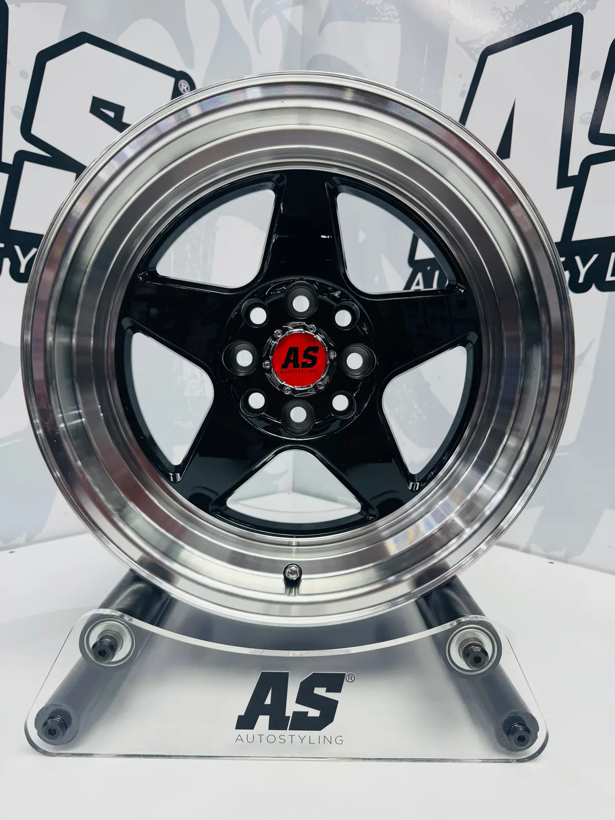 15” As- 7703  4/100 4/108 Black Wheels 1