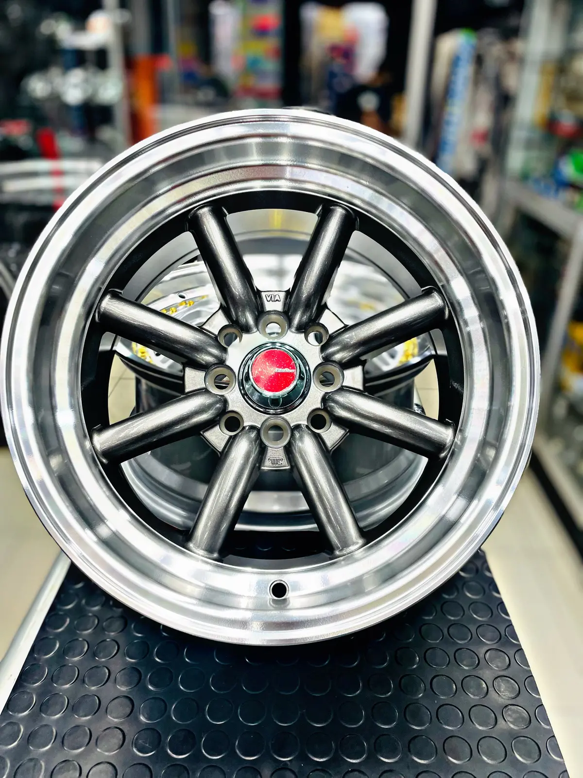 15” As-Wata 8J 4/100 4/114 Grey  Rims 1