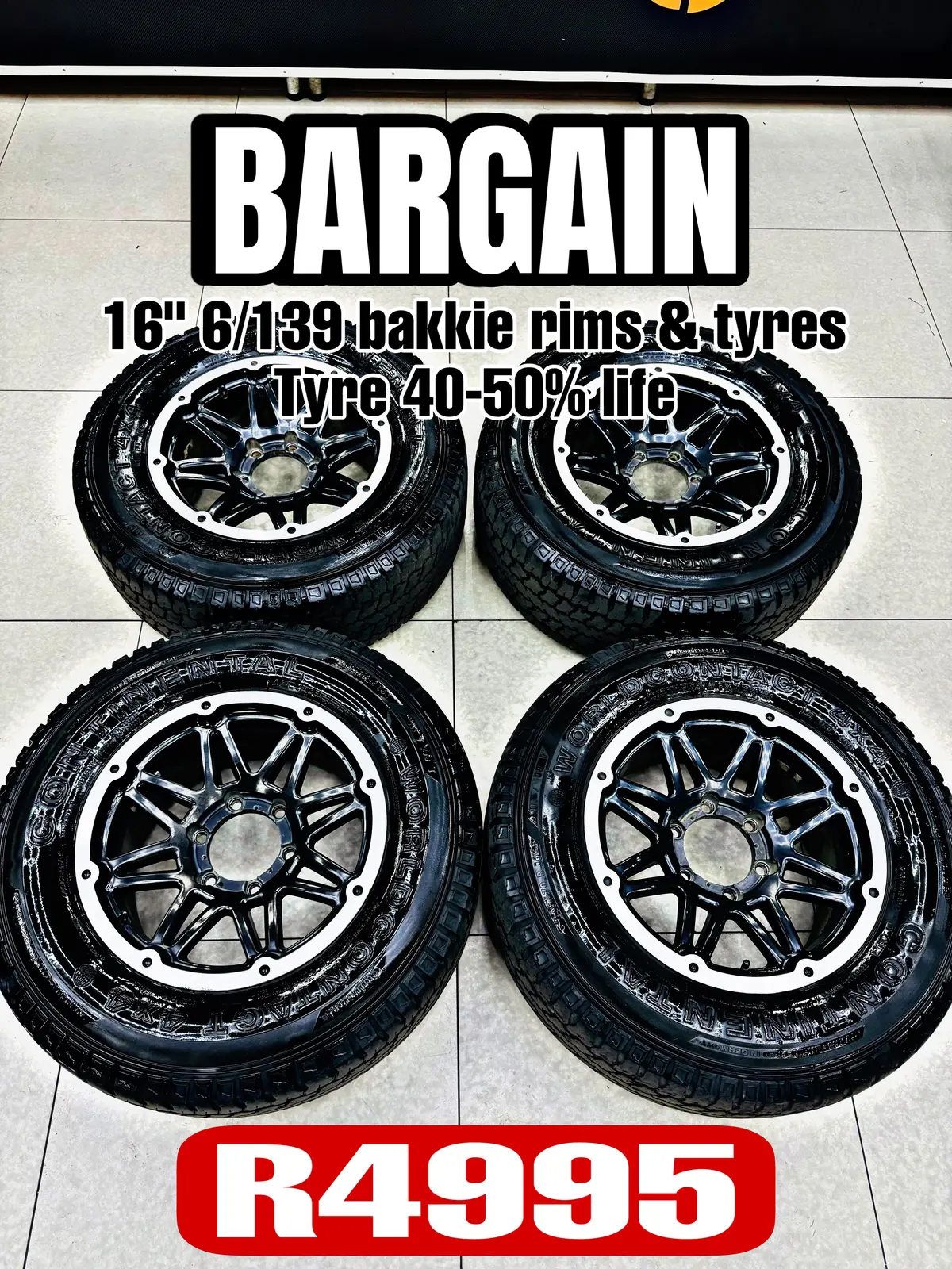 16” Bakkie Rims Used  With Conti  Tyres 1