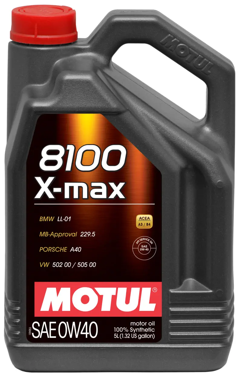 Motul 5L Synthetic Engine Oil 8100 0W40 X-Max - Porsche A40 1
