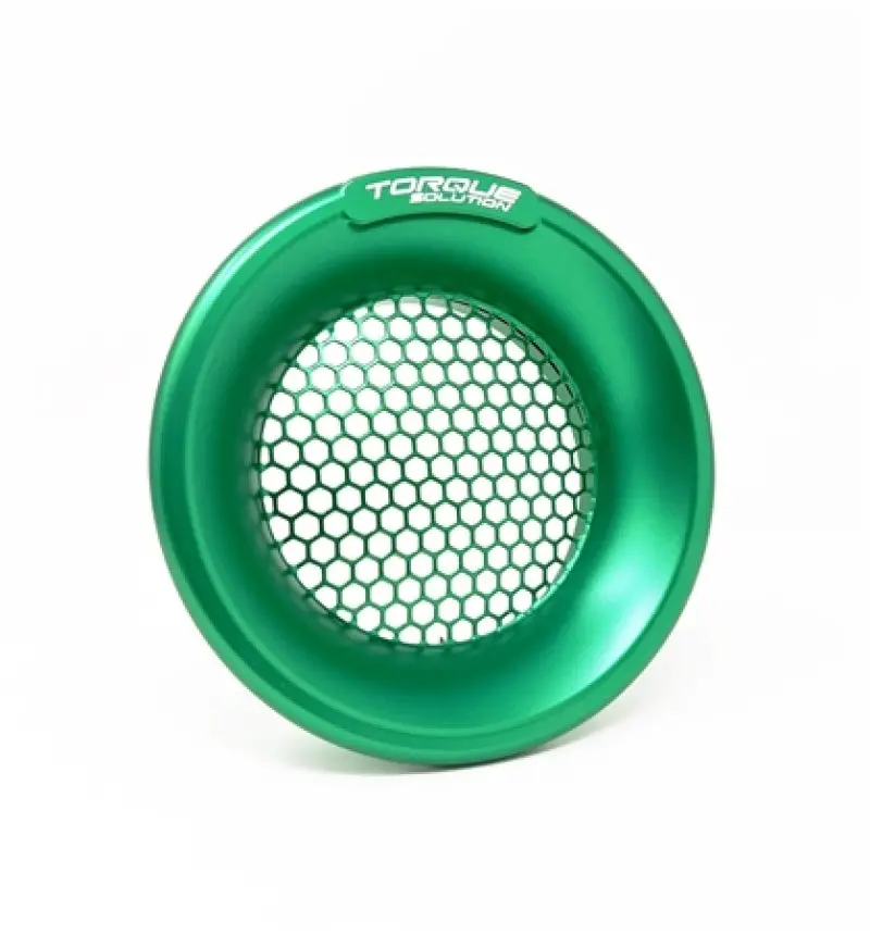 Torque Solution Billet Turbo Velocity Stack Shield For 4In Inlet - Green 1