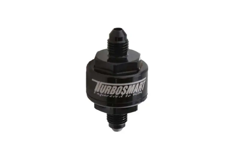 Turbosmart Billet Turbo Oil Feed Filter W/ 44 Micron Pleated Disc An-3 Male Inlet - Black 1