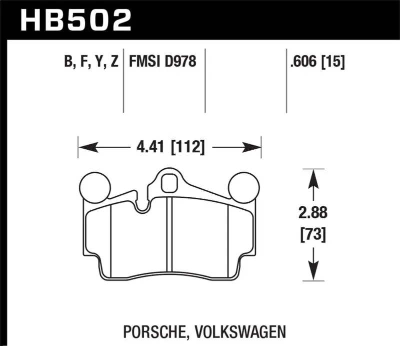 Hawk 2007-2014 Audi Q7 Premium Hps 5.0 Rear Brake Pads 2