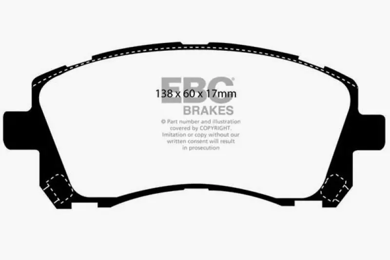 Ebc 01-02 Subaru Impreza 2.0 Turbo Wrx Bluestuff Front Brake Pads 2