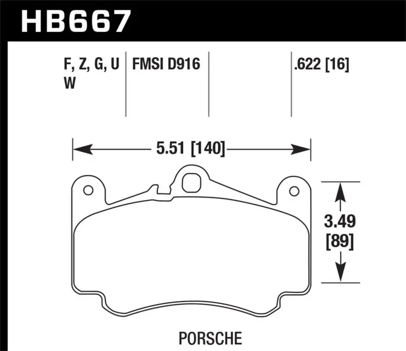 Hawk 02-05 Porsche 911 Carrera 4 Turbo Look/Carrera 4S Front Street Performance Ceramic Brake Pads 1