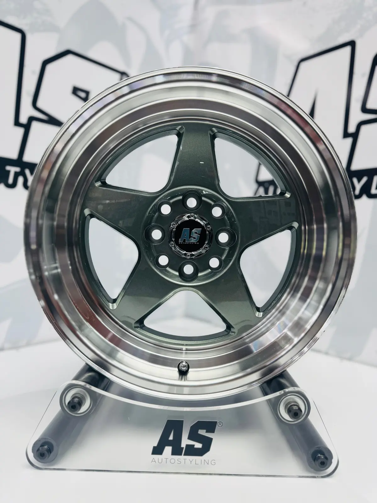 15” As Apex - 7704  4/100 4/108 Gunmetal Grey Wheels 1