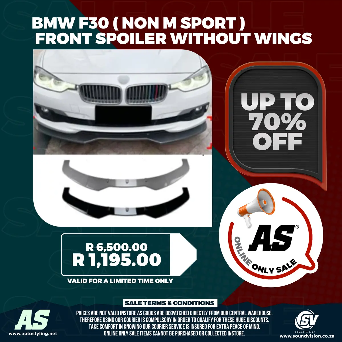 Bmw F30 ( Non M Sport ) Front Spoiler Without Wings 1