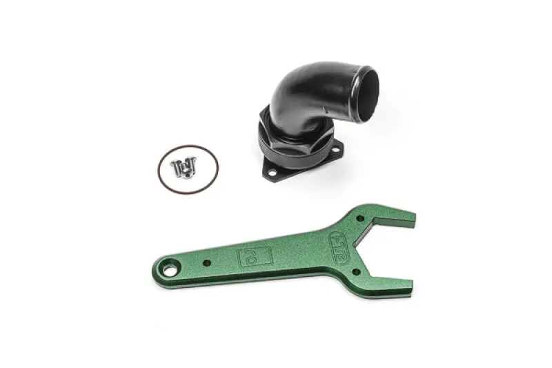 Radium Engineering Fcst-X 3-Bolt Remote Mount Fill Neck - 24An Elbow - 1.5In Barb 1