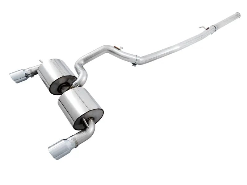 Awe Tuning Ford Focus Rs Touring Edition Cat-Back Exhaust- Non-Resonated - Chrome Silver Tips 1