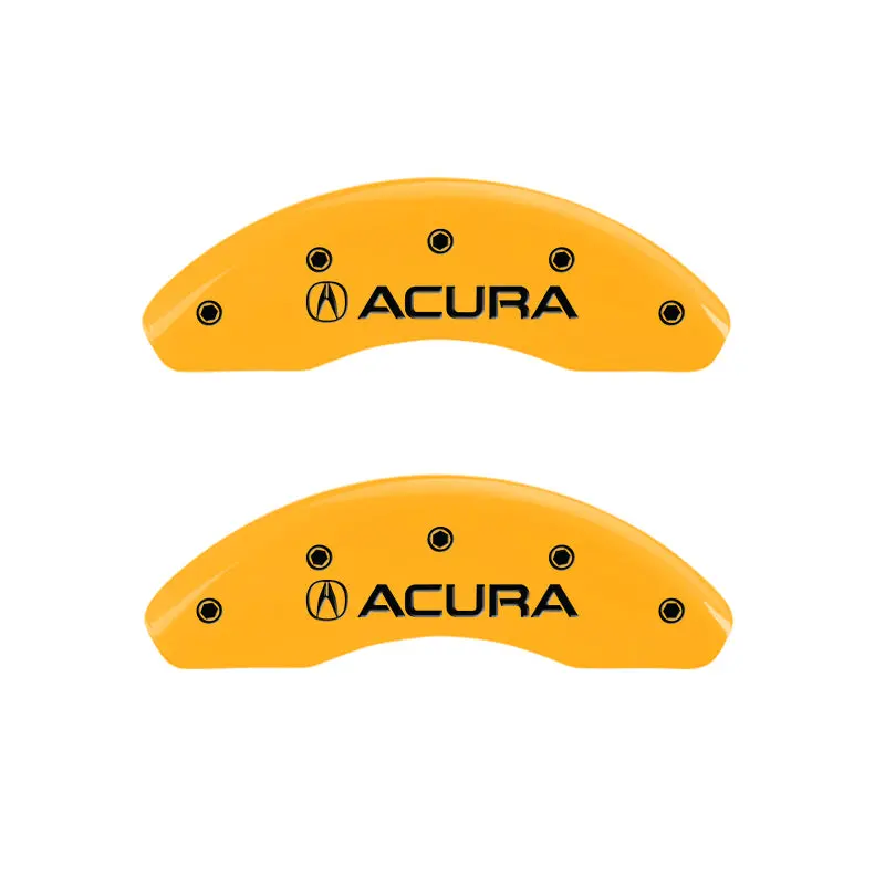 Mgp 4 Caliper Covers Engraved Front Acura Engraved Rear Ilx Yellow Finish Black Ch 1