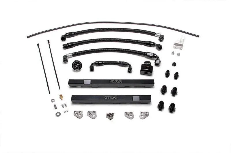 Ams Performance 2009+ Nissan Gt-R R35 Alpha Fuel Rail Kit W/Regulator - Black 2