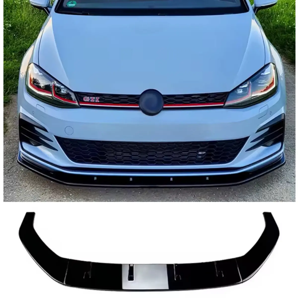 Vw Golf Mk 7 / 7.5 / 7R / 7Tsi As 3Pce Cs  Front Spoiler Gloss Black 1