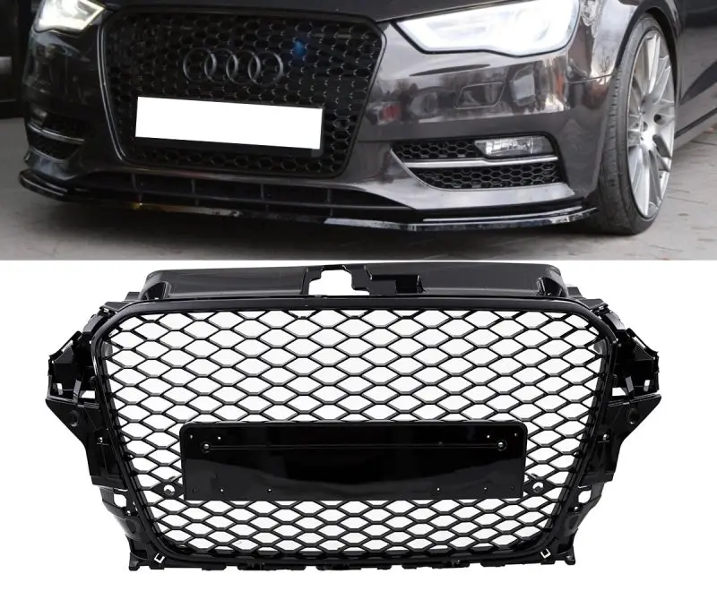 Audi A3 2013 - 2015  Debadged Rs Grill  Gloss Black 1